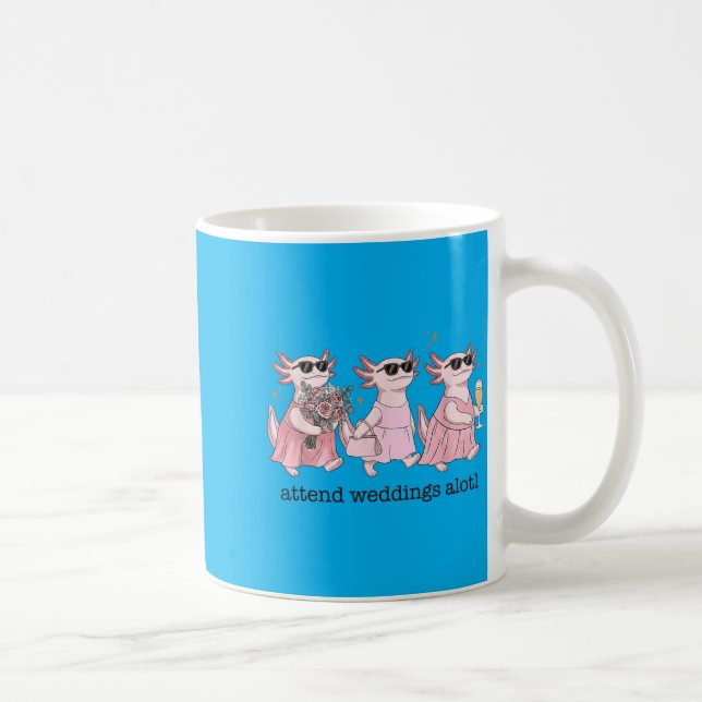 Caneca De Café Axolote de Casamento Engraçado Comparecer Casament (Direita)
