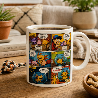 Caneca De Café Axolote Engraçado Adotado Como Quadrinho de Brinqu