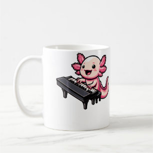Caneca De Café Axolote Tocando Piano Axolotes Músico Música