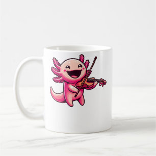 Caneca De Café Axolote Tocando Violino Axolote Músico Música