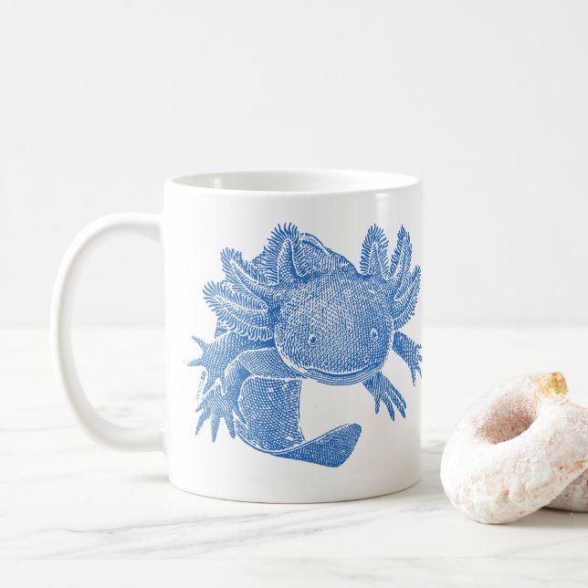 Caneca de Café Axolotl - AZUL (Com Donut)