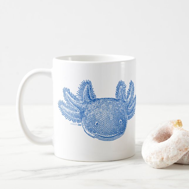 Caneca de Café Axolotl - AZUL (Com Donut)