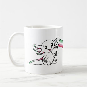Caneca De Café Axolotl bonito com sinalizador de orgulho Abrosexu
