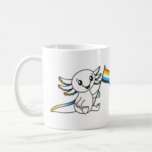 Caneca De Café Axolotl bonito com Sinalizador de Orgulho Sunset A