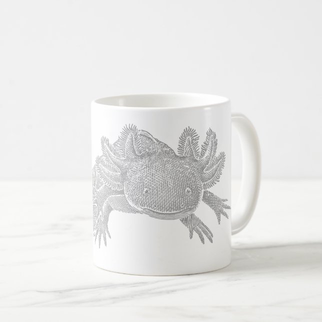 Caneca de Café Axolotl - CINZA (Frente Esquerda)