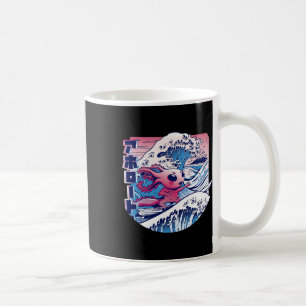 Caneca De Café Axolotl Está Surfando a Grande Onda Japonesa Axolo