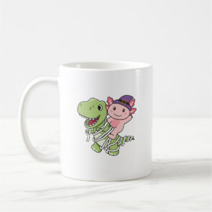 Caneca De Café Axolotl Happy Halloween T-rex Mummy Costume