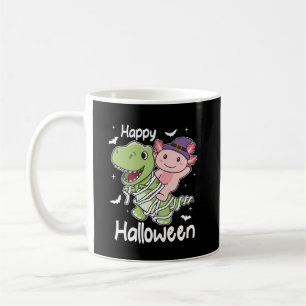 Caneca De Café Axolotl Happy Halloween T-rex Mummy Costume