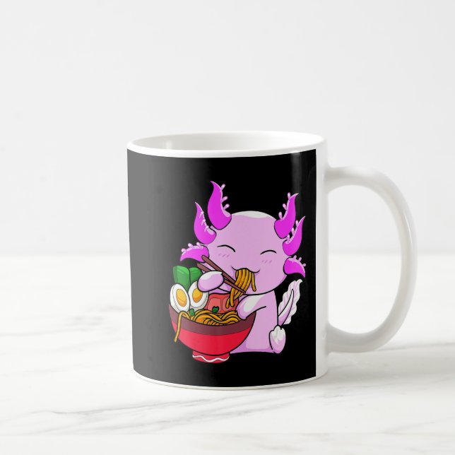 Caneca De Café Axolotl Ramen Noodles Japonês Otaku Kawaii (Direita)