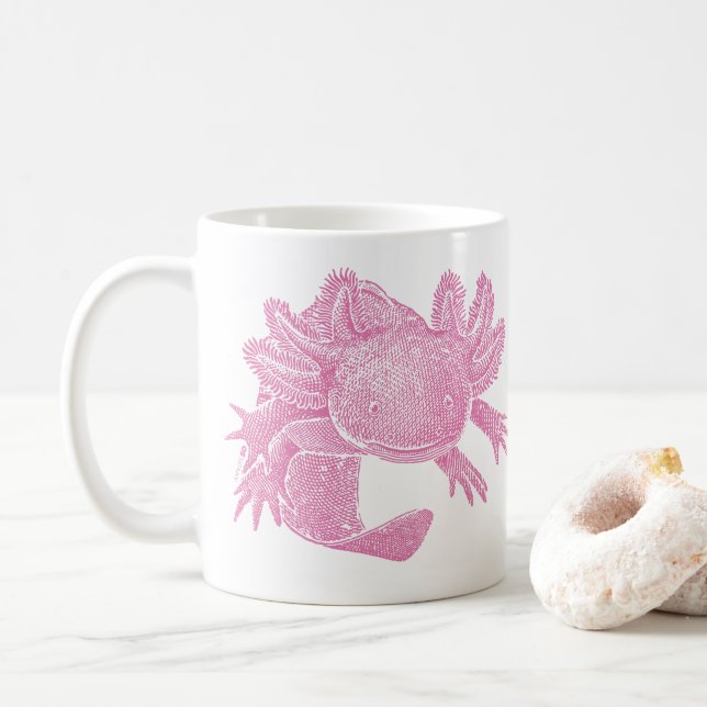 Caneca de Café Axolotl - ROSA (Com Donut)