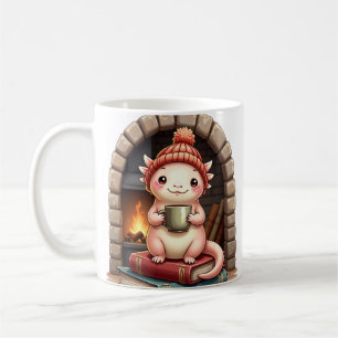 Caneca De Café Axolotl Viciado em Café Kawaii - Cantinho Aconcheg