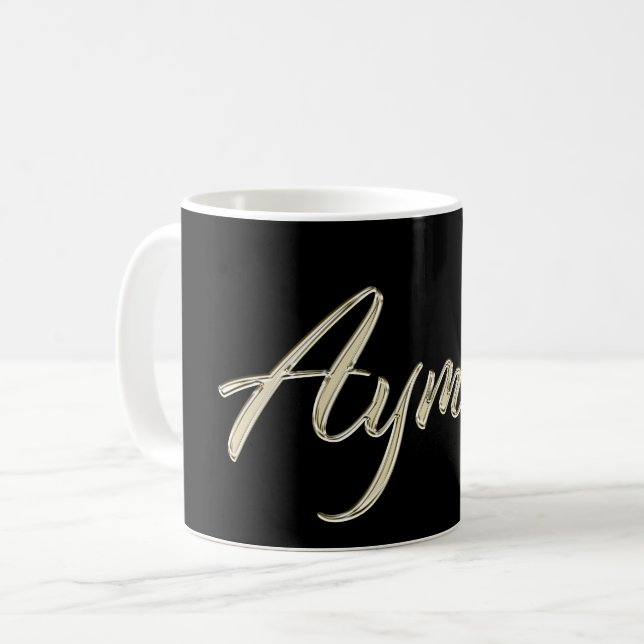 Caneca De Café Ayman Name whitegold Tasse Teetasse Kaffeetasse (Frente Esquerda)