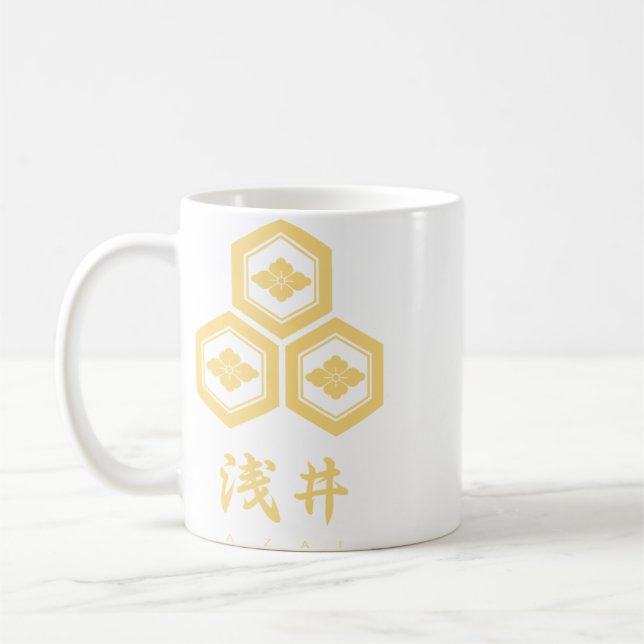 Caneca De Café Azai Clan kamon com nome de clã (Esquerda)