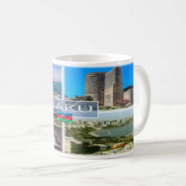 Caneca De Café Azerbaijão - Baku - (Frente Esquerda)