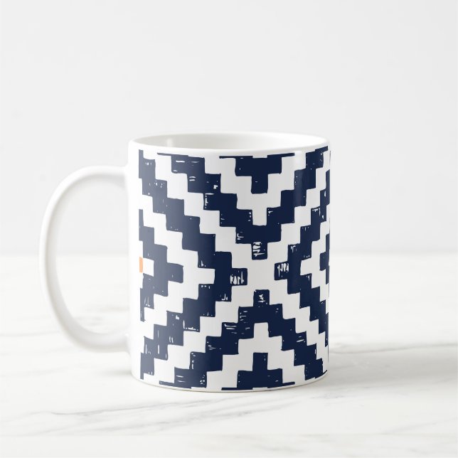 Caneca De Café Aztec Navajo - Padrão Étnico Sem Costura (Esquerda)