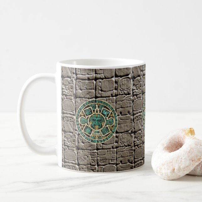 Caneca De Café Aztec Stone Blue Mug (Com Donut)