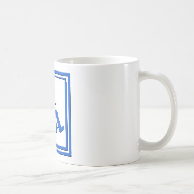 Caneca De Café Azul à moda deficiente do símbolo (Direita)