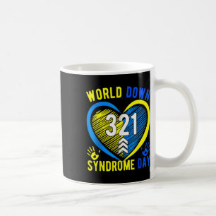 Caneca De Café Azul Amarelo 21 Síndrome Mundial para Baixo Consci