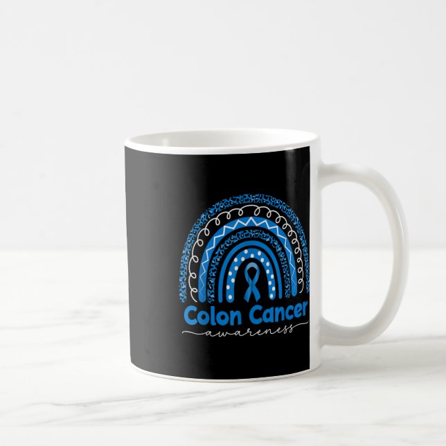 Caneca De Café Azul Arco-Íris Azul Cancer Consciência (Direita)