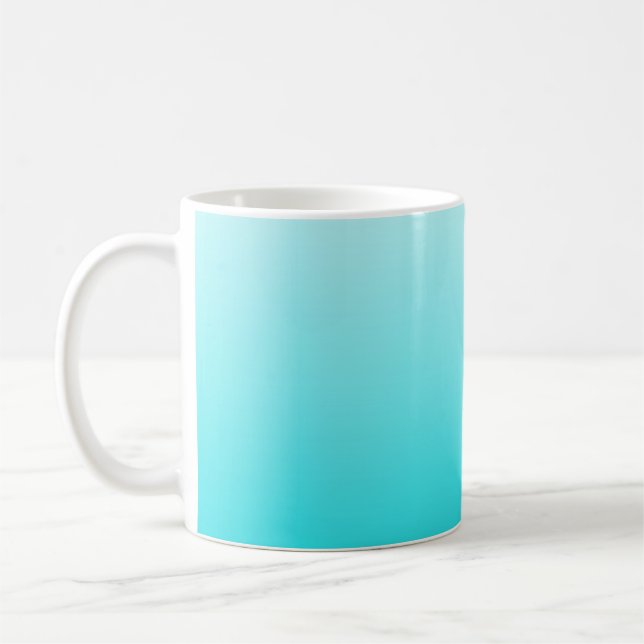 Caneca de café azul-azul-turquesa. (Esquerda)