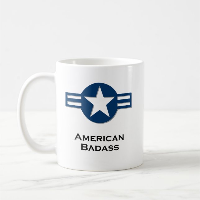 Caneca De Café Azul Badass Americano (Esquerda)