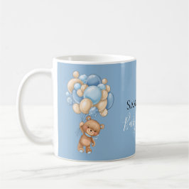 Caneca De Café Azul Balão de Urso de Teddy