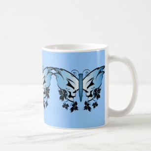 Caneca De Café Azul borboleta