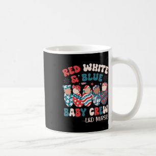 Caneca De Café Azul branco-branco vermelho-torrado retrô