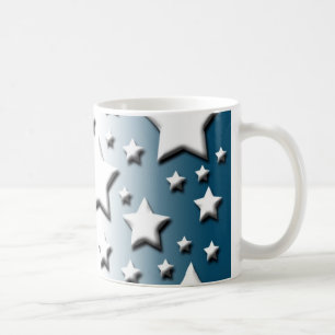 Caneca De Café Azul branco vermelho