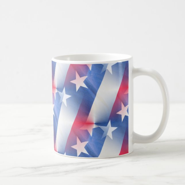Caneca De Café azul branco vermelho (Direita)