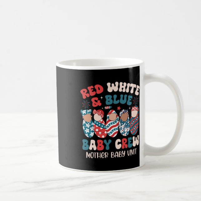 Caneca De Café Azul branco vermelho retroativo (Direita)
