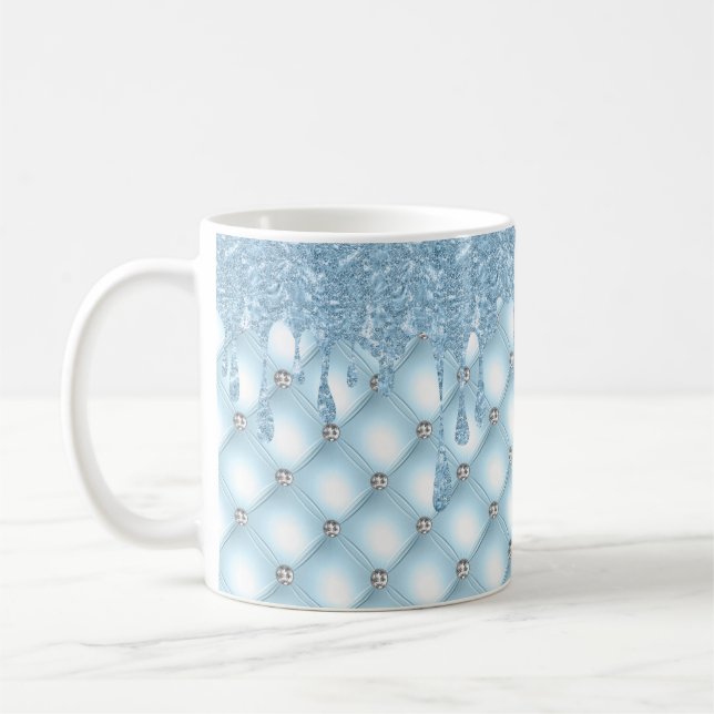 Caneca De Café Azul-brilho Bonito (Esquerda)