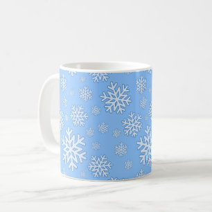 Caneca De Café Azul-caneca de Natal em floco de neve