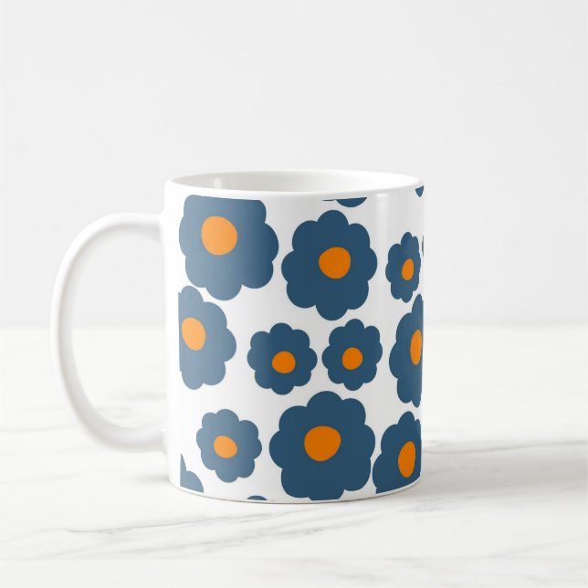 Caneca De Café Azul-Chic Laranja Vermelhos Negrito Y2K (Esquerda)