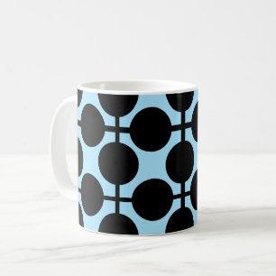 Caneca De Café Azul claro com geometria preta