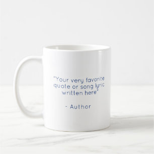 Caneca de café azul com citação personalizada - cr