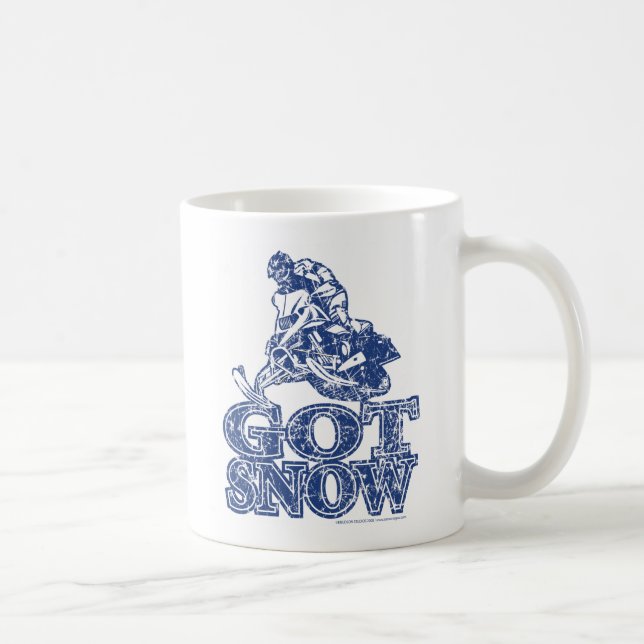 Caneca De Café Azul com neve e neve (Direita)