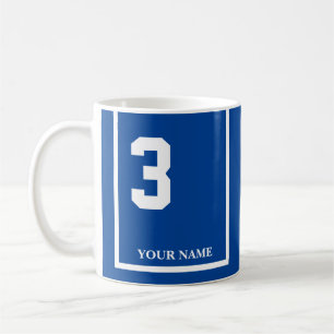 Caneca De Café Azul com pasta branca 3 selada personalizada