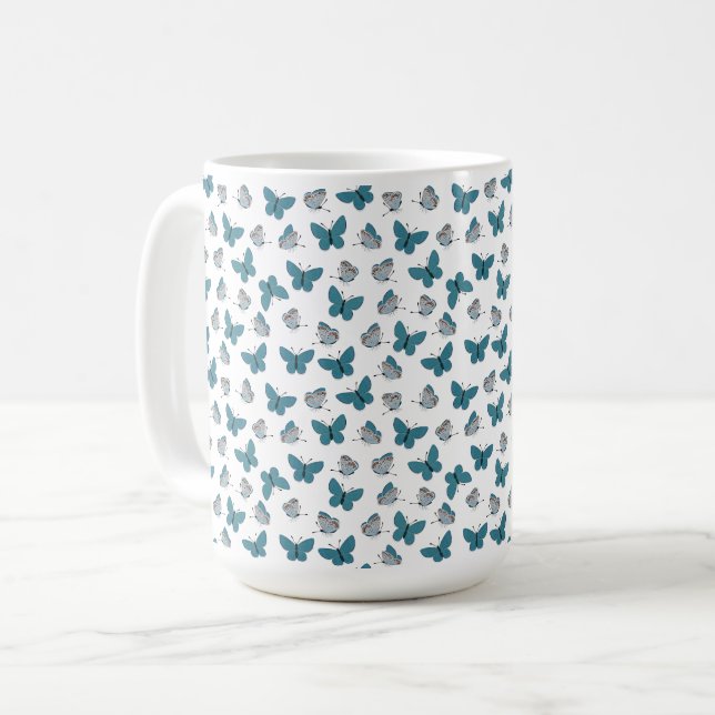 Caneca De Café Azul comum (Frente Esquerda)