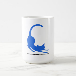 Caneca De Café Azul comum do logotipo dos gatos