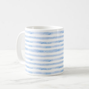 Caneca De Café Azul Cor-de-água com tendência branca