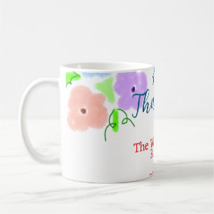 Caneca De Café Azul, cor-de-rosa feliz Ação de Graças adiciona fa