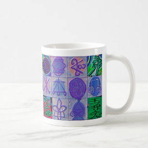 Caneca De Café Azul cura de Havenly dos sinais 12 de Reiki