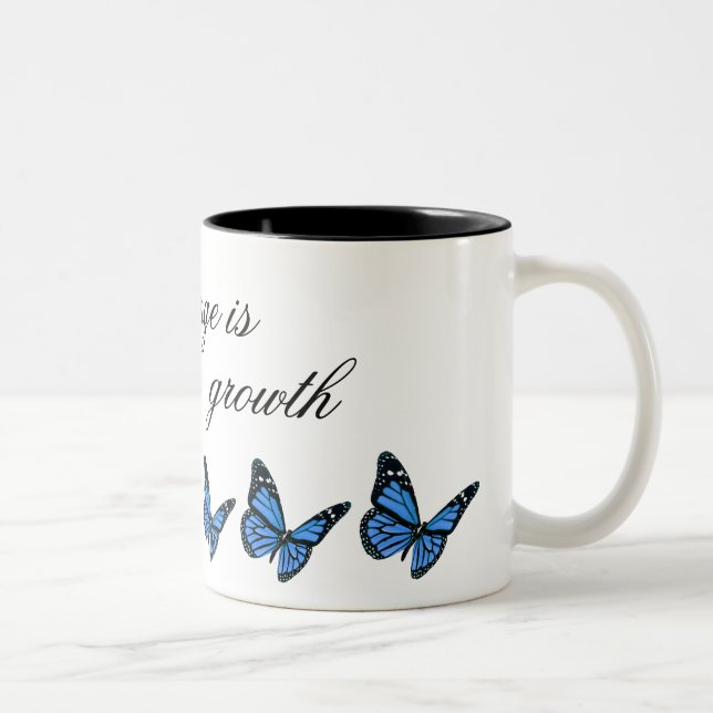 Caneca de café azul da borboleta (Direita)