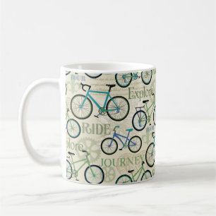 Caneca De Café Azul da viagem da bicicleta