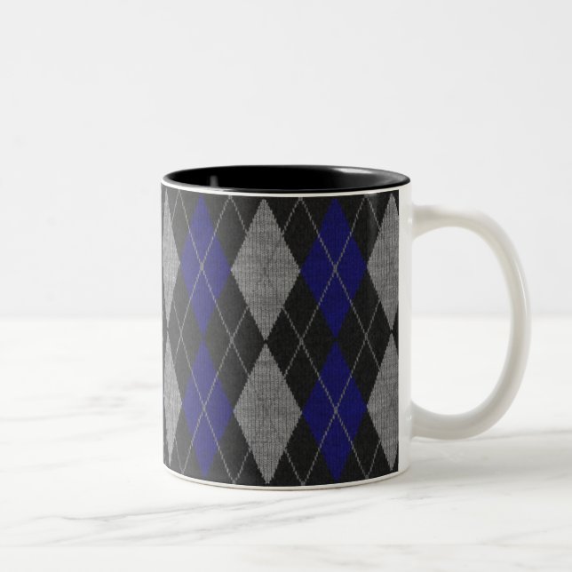 Caneca de café azul de Argyle (Direita)