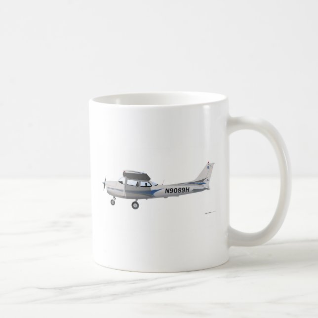 Caneca De Café Azul de Cessna 172 Skyhawk (Direita)