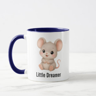 Caneca de Café Azul de Duas Cores de Rato Sonhador