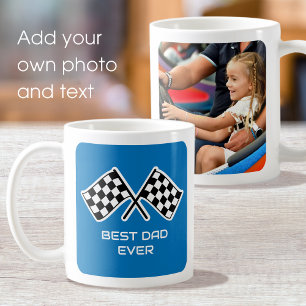 Caneca De Café Azul de Fotografia Personalizada do Melhor Pai Já 