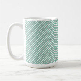 Caneca De Café Azul de Ovo de Pato Listrado Floral Aquarela Marga